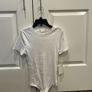 Good American White Ribbed Top